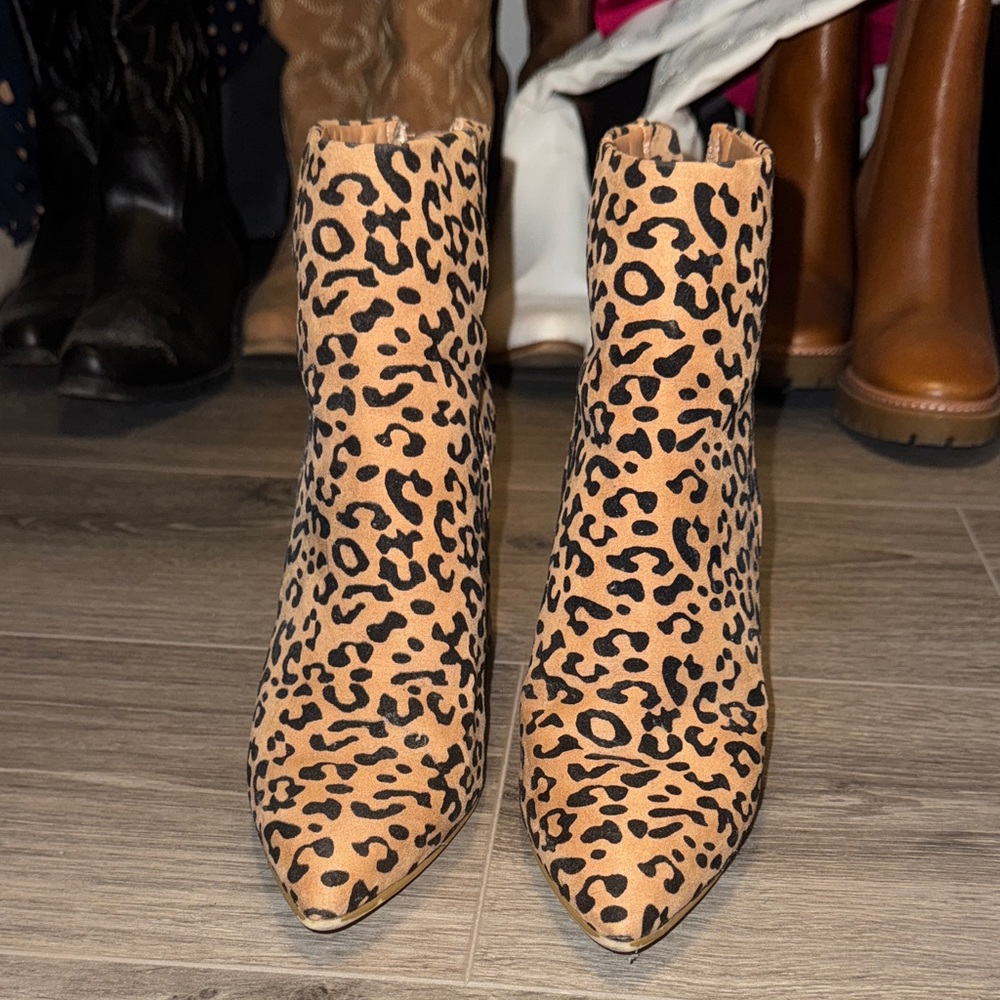 Steve Madden Leopard Print Ankle Boots